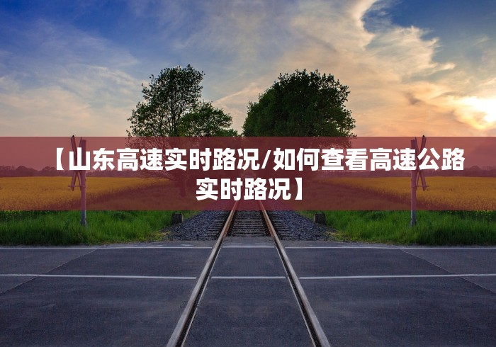 【山东高速实时路况/如何查看高速公路实时路况】
