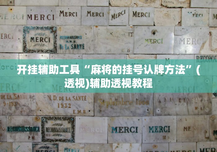 开挂辅助工具“麻将的挂号认牌方法”(透视)辅助透视教程
