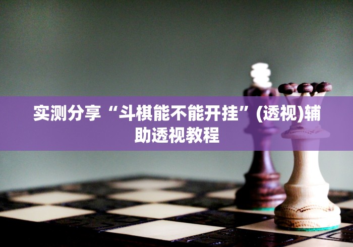 实测分享“斗棋能不能开挂”(透视)辅助透视教程