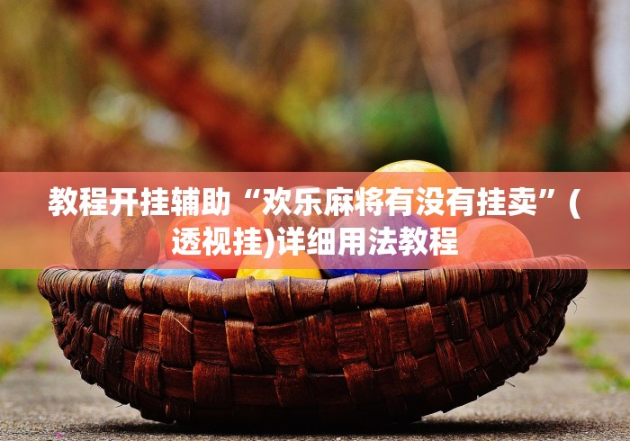 教程开挂辅助“欢乐麻将有没有挂卖”(透视挂)详细用法教程