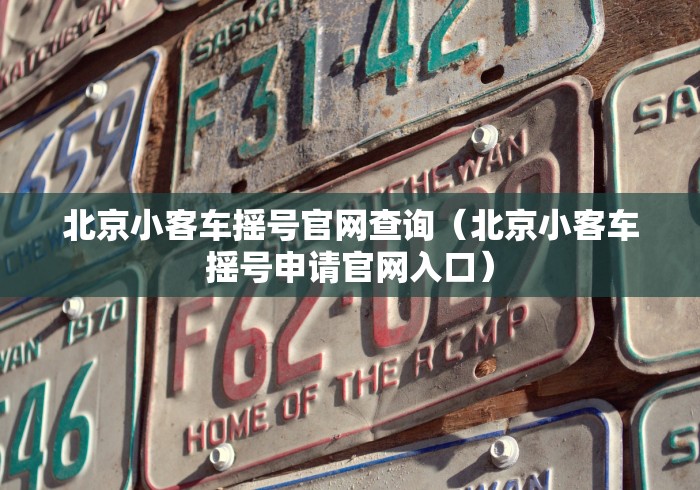 北京小客车摇号官网查询（北京小客车摇号申请官网入口）