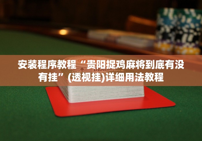 安装程序教程“贵阳捉鸡麻将到底有没有挂”(透视挂)详细用法教程