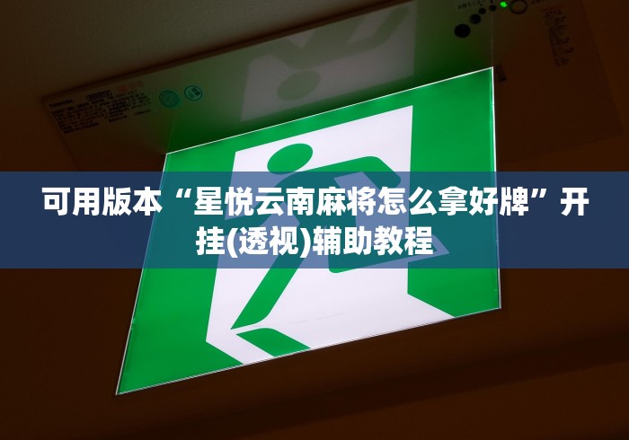 可用版本“星悦云南麻将怎么拿好牌”开挂(透视)辅助教程
