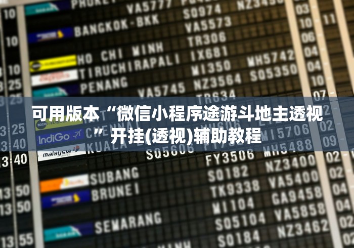 可用版本“微信小程序途游斗地主透视”开挂(透视)辅助教程