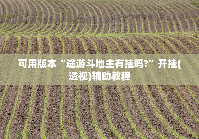 可用版本“途游斗地主有挂吗?”开挂(透视)辅助教程