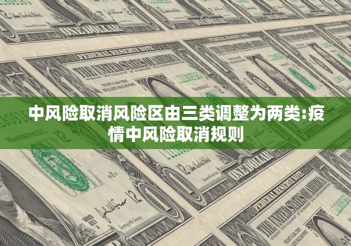 中风险取消风险区由三类调整为两类:疫情中风险取消规则