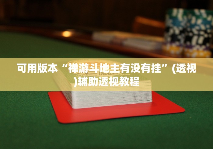 可用版本“禅游斗地主有没有挂”(透视)辅助透视教程