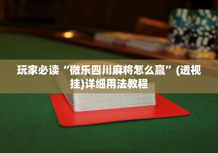 玩家必读“微乐四川麻将怎么赢”(透视挂)详细用法教程