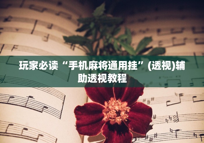 玩家必读“手机麻将通用挂”(透视)辅助透视教程