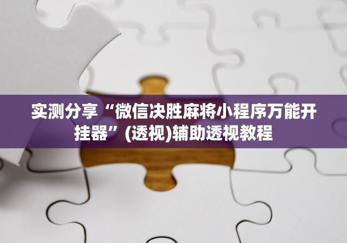 实测分享“微信决胜麻将小程序万能开挂器”(透视)辅助透视教程