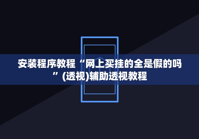 安装程序教程“网上买挂的全是假的吗”(透视)辅助透视教程