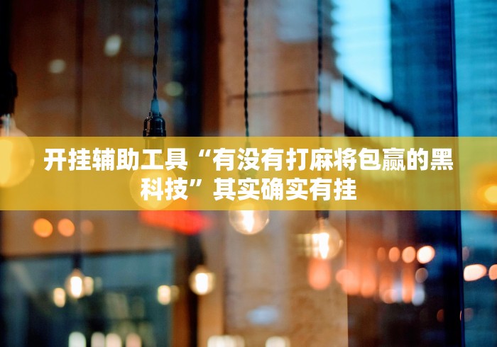 开挂辅助工具“有没有打麻将包赢的黑科技”其实确实有挂