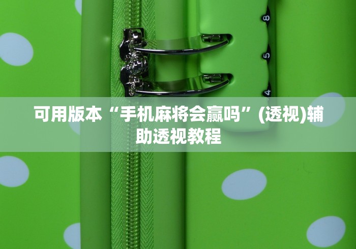 开挂辅助工具“打麻将赢的小妙招”其实确实有挂
