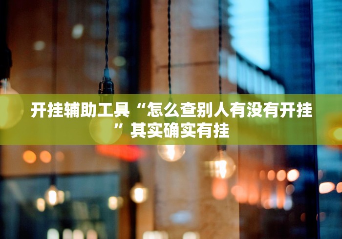 开挂辅助工具“怎么查别人有没有开挂”其实确实有挂