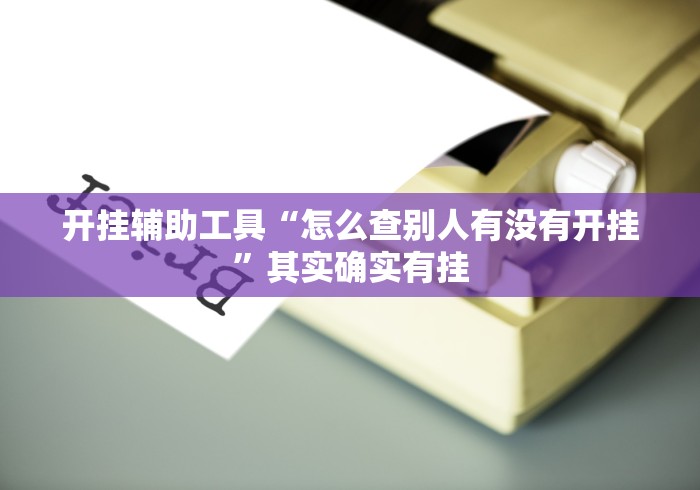 开挂辅助工具“怎么查别人有没有开挂”其实确实有挂