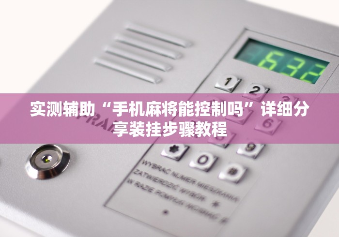 实测辅助“手机麻将能控制吗”详细分享装挂步骤教程