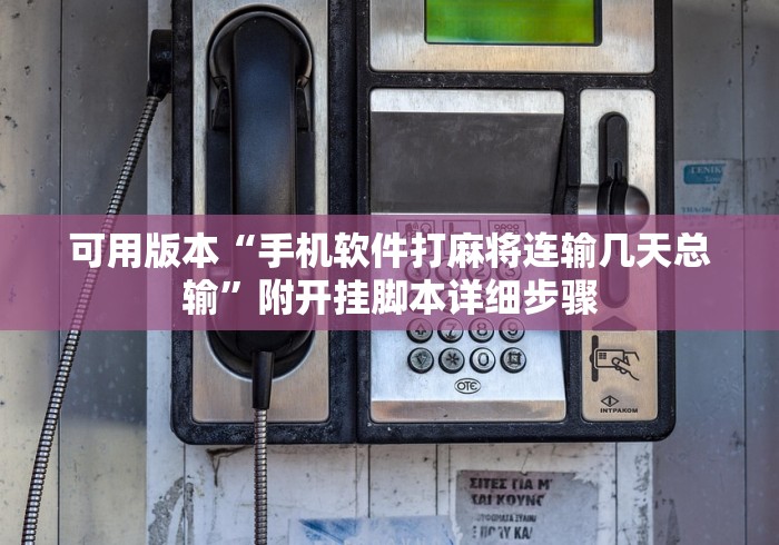 可用版本“手机软件打麻将连输几天总输”附开挂脚本详细步骤