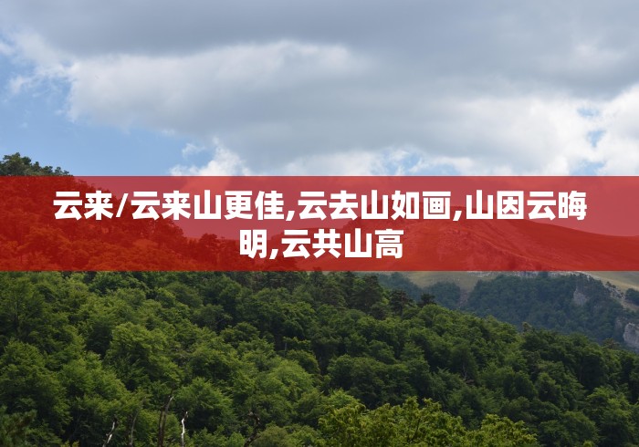 云来/云来山更佳,云去山如画,山因云晦明,云共山高