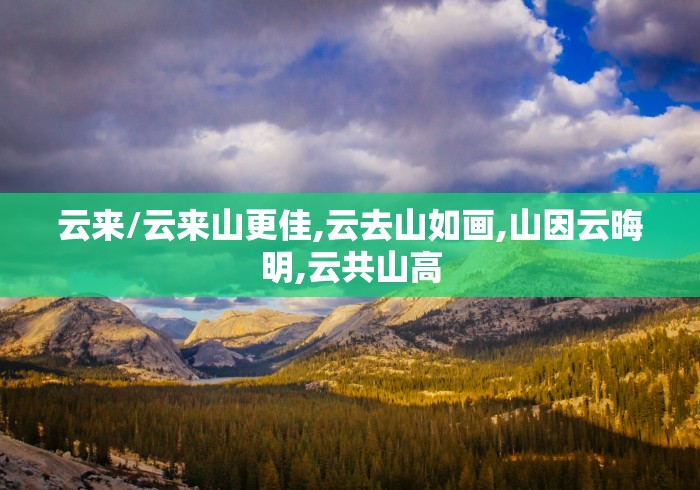 云来/云来山更佳,云去山如画,山因云晦明,云共山高
