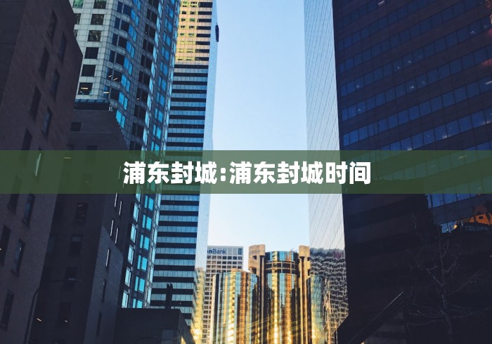 浦东封城:浦东封城时间