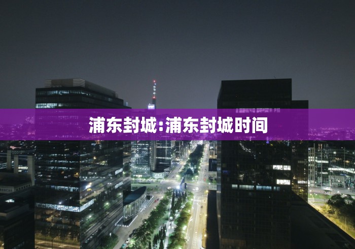 浦东封城:浦东封城时间