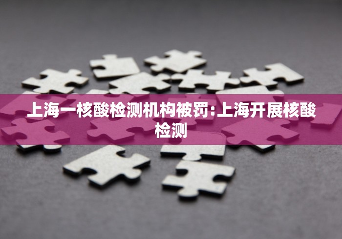 上海一核酸检测机构被罚:上海开展核酸检测