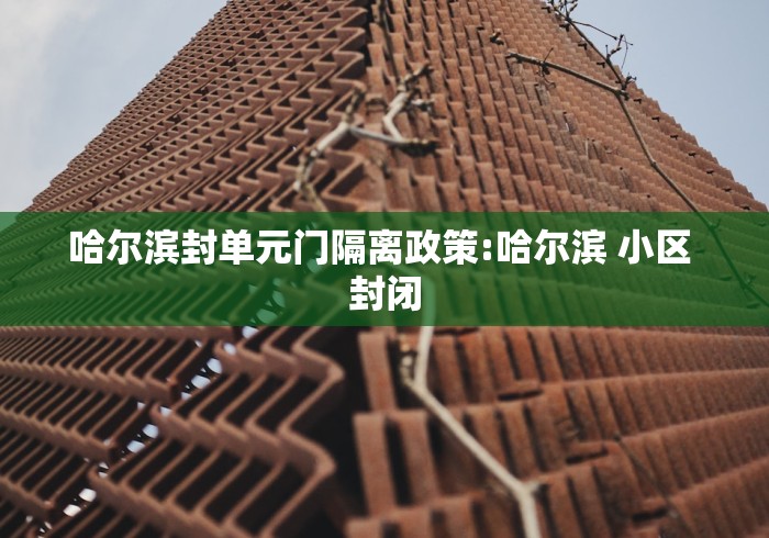 哈尔滨封单元门隔离政策:哈尔滨 小区 封闭