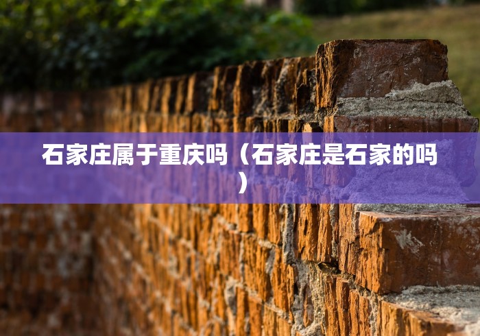 石家庄属于重庆吗（石家庄是石家的吗）