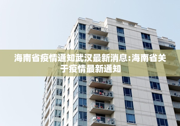海南省疫情通知武汉最新消息:海南省关于疫情最新通知