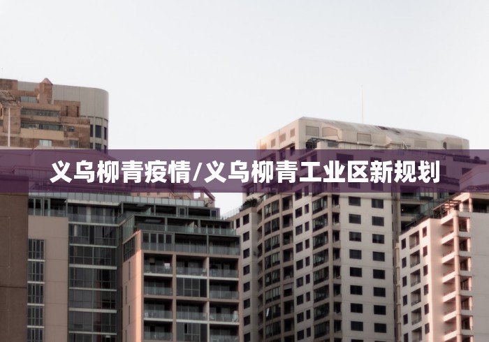 义乌柳青疫情/义乌柳青工业区新规划