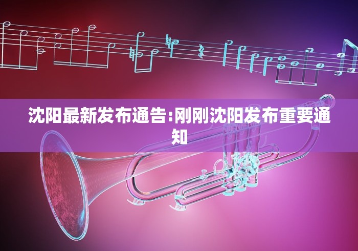 沈阳最新发布通告:刚刚沈阳发布重要通知