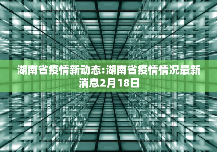 湖南省疫情新动态:湖南省疫情情况最新消息2月18日