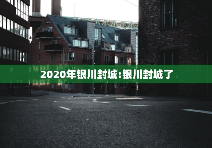2020年银川封城:银川封城了
