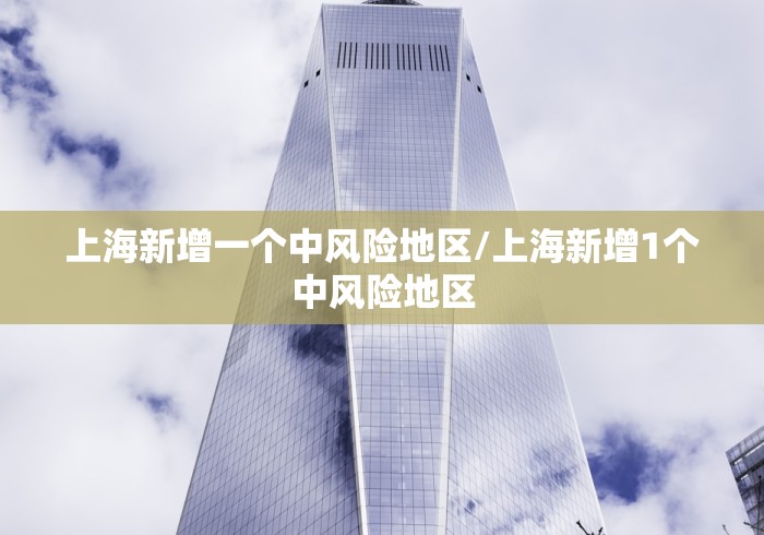 上海新增一个中风险地区/上海新增1个中风险地区