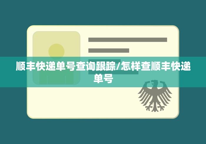 顺丰快递单号查询跟踪/怎样查顺丰快递单号