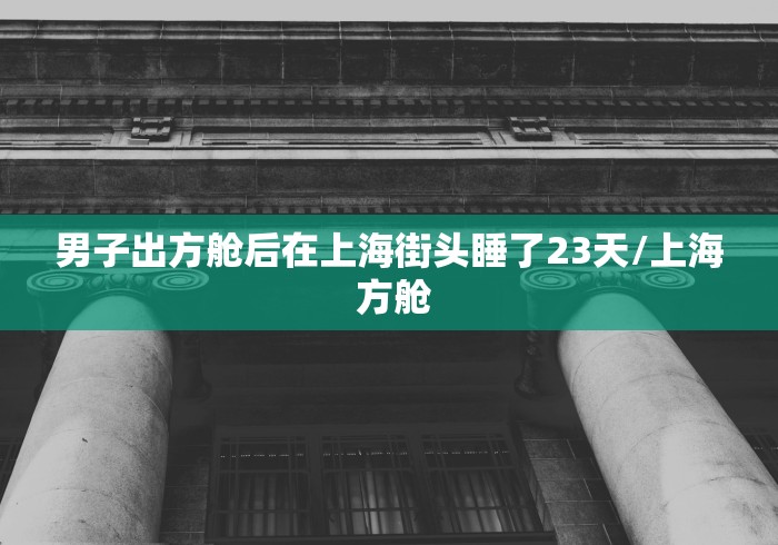 男子出方舱后在上海街头睡了23天/上海 方舱