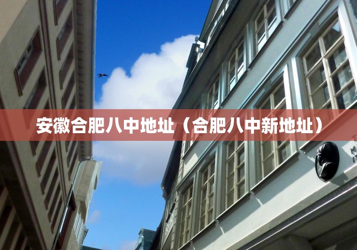 安徽合肥八中地址（合肥八中新地址）